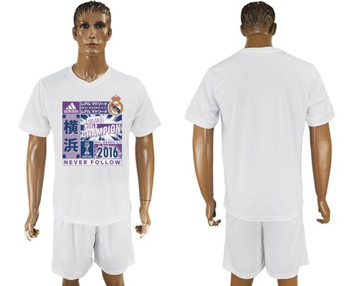 Real Madrid Blank White Soccer Club T-Shirt